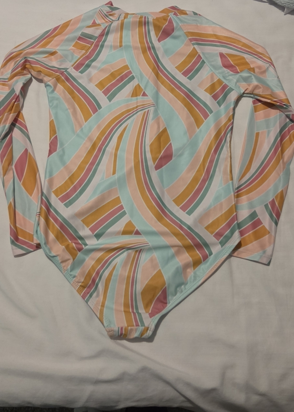 Striped Pastel One-Piece Swimsuit - Picture 2 of 3